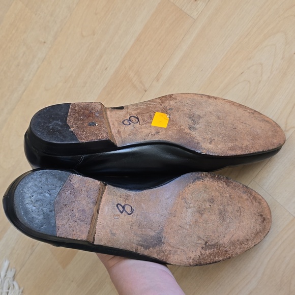 Di Fiori Handmade in Italy Black Leather Snakeskin Pattern Loafers Flats Size 9 - Picture 8 of 10